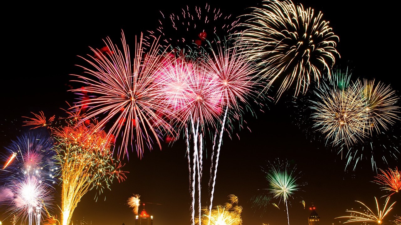 New Year Christmas Fireworks